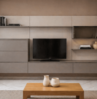 Parete attrezzata laccato tortora