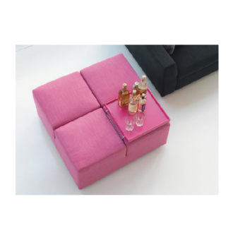 Pouf Rosa FFUOP/4 - Con Vassoio - Coronese1949