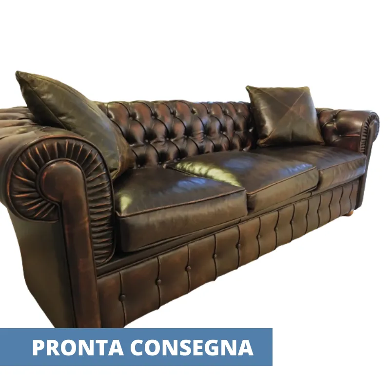 Divano Chesterfield - 3 posti in Pelle - Coronese1949