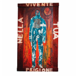Quadro Bardamù - Prigione Vivente - Xilografia - Coronese1949