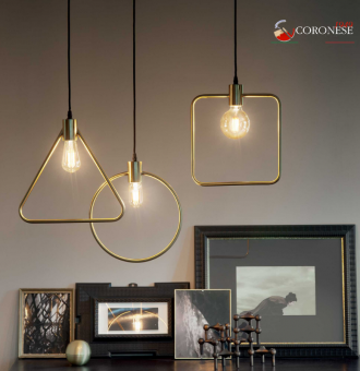 Square ABC - Lampadario in Ottone - Coronese1949 - IDEAL LUX