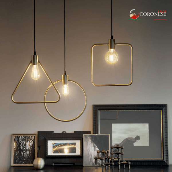 Square ABC - Lampadario in Ottone - Coronese1949 - IDEAL LUX