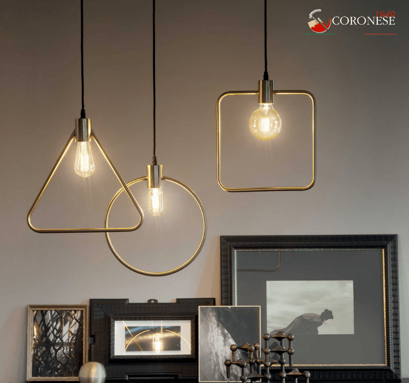 Square ABC - Lampadario in Ottone - Coronese1949 - IDEAL LUX