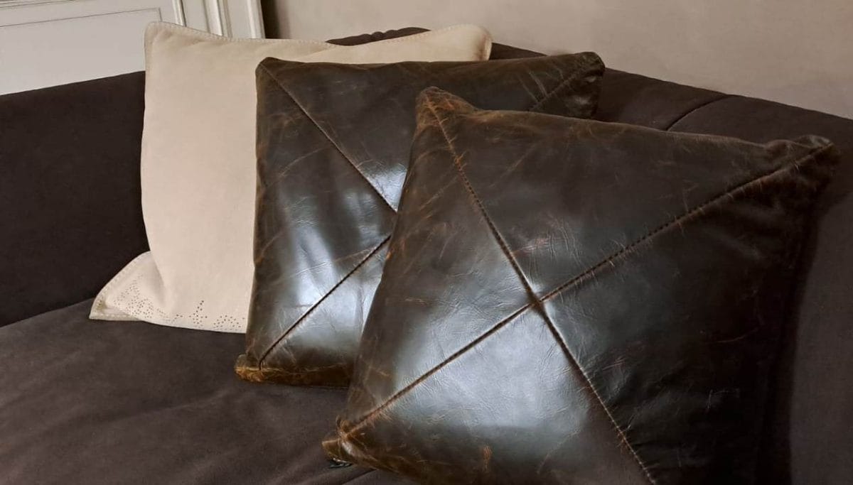 Cuscino in Pelle Vintage