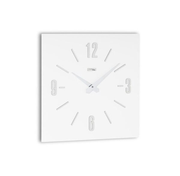 Orologio quadrato da parete minimale bianco