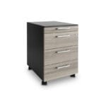 Cassettiera in melaminico e metallo 3+1